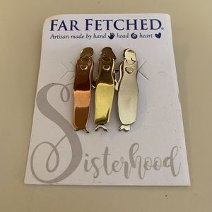 Far fetched sisterhood mixed metal three sisters pin!